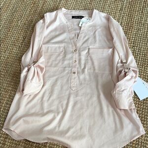 Ivanka Trump Pink 3/4 Sleeve Buttoned Blouse